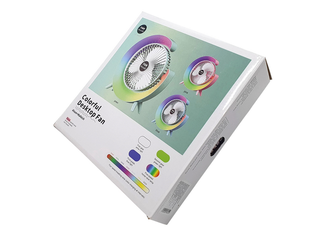 Вентилятор настольный USB с подсветкой, 24×24×6см