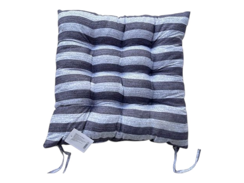 Подушка на стул garden, 40 см, квадратная, с завязками, цвет чёрно-серый