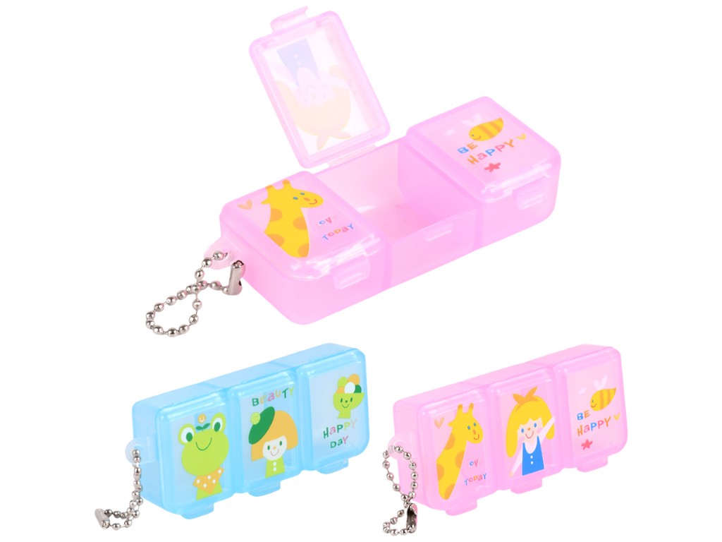 Таблетница Мини, 3р/день, 3 отделения, пластик, 7,5×3,5×2см (цена за 1шт)