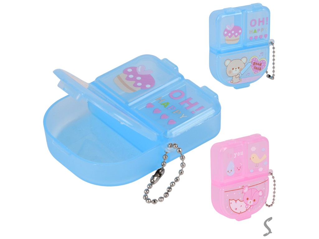 Таблетница Мини, 3р/день, 3 отделения, пластик, 7×5,5×2см (цена за 1шт)