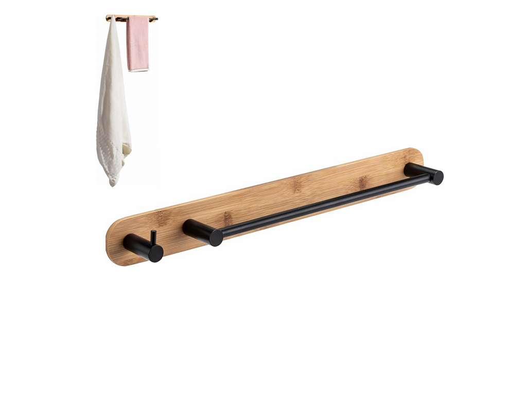 Настенная вешалка для полотенец, 1 перекладина, 36×4,5см