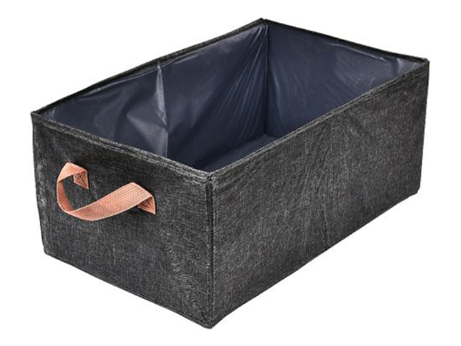 Коробка для зберігання речей, текстиль і картон, сіра, 45×28×19см