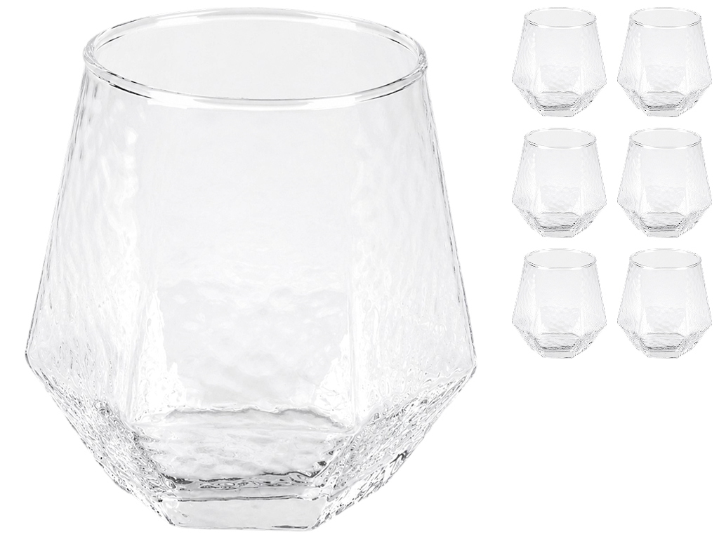 Набір склянок Deli Glass, низькі з гранованим дном, 310 мл, 6 шт (ціна за набір) Набір склянок Deli Glass, низькі з гранованим дном, 310 мл, 6 шт (ціна за набір)