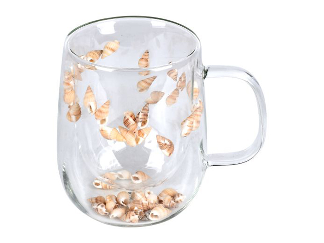 Чашка скляна з подвійною стінкою Shells, 330мл