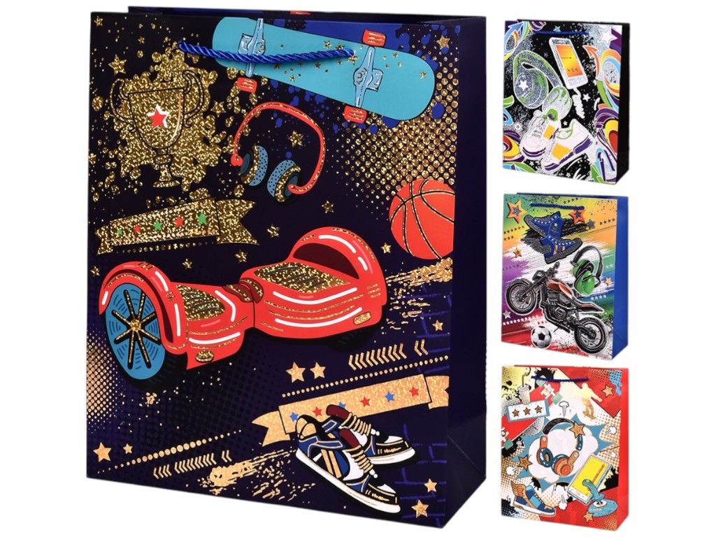 Пакет подарунковий Teenagers, папір, 18х23х8см, 4 дизайни (ціна за 1шт)