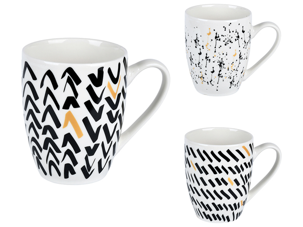 Чашка порцелянова Штрихи, 350мл, 8×10,2 см