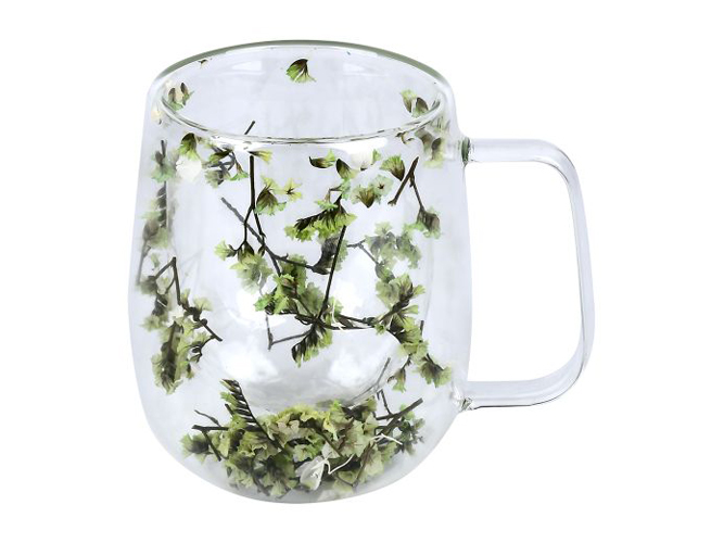 Чашка стеклянная с двойной стенкой Flowers, 200мл