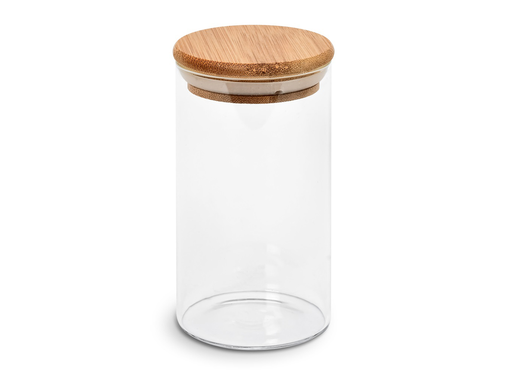 Банка с бамбуковой крышкой, 350мл, 6.5×12см