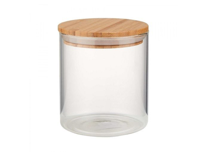 Банка с бамбуковой крышкой, 240мл, 6.5×8см