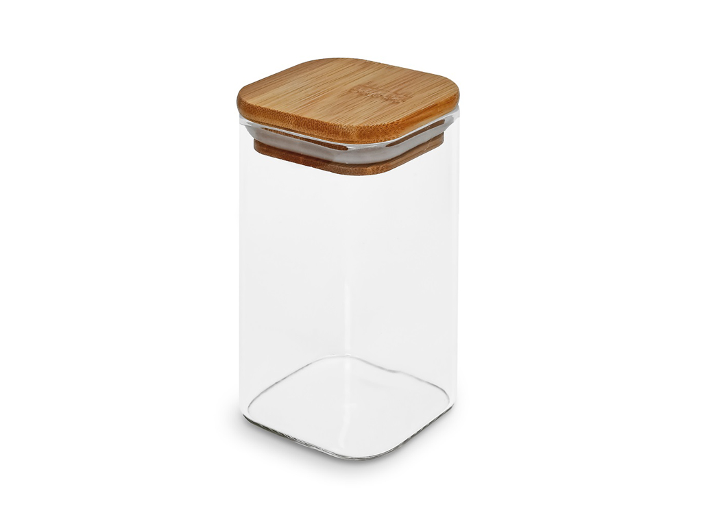 Банка Cube с бамбуковой крышкой, 320мл, 6×10см