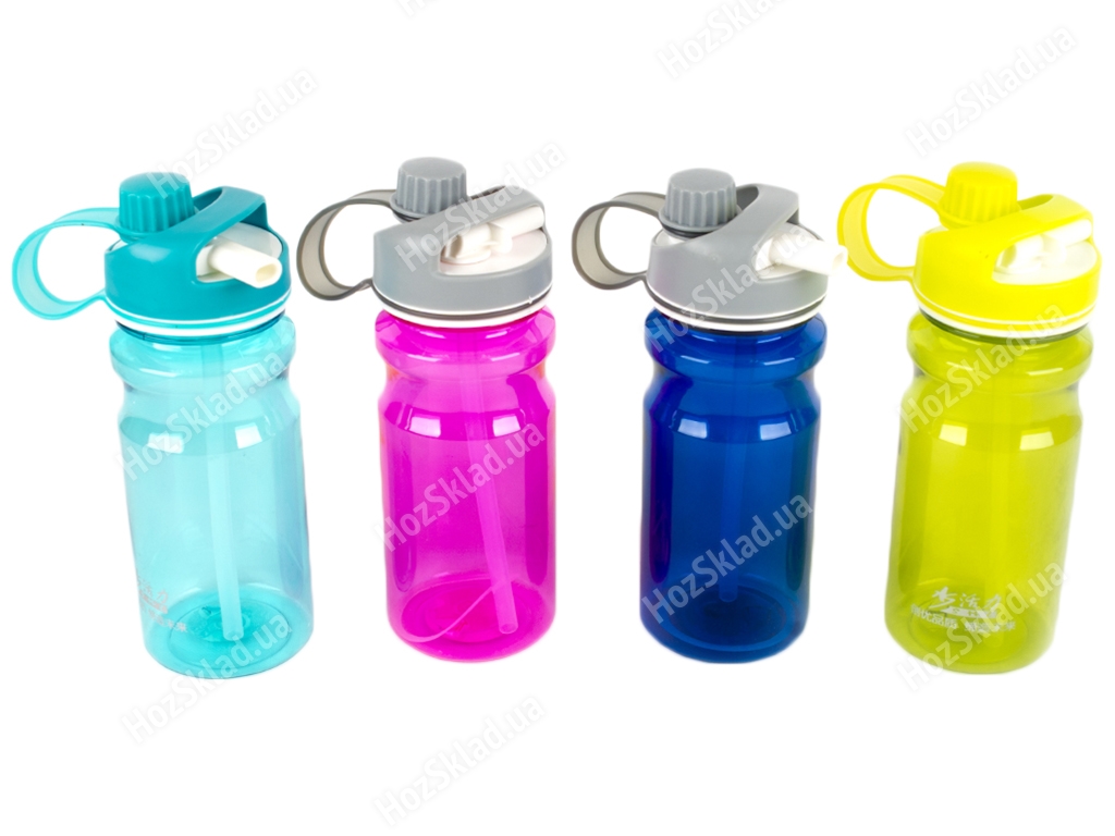 Спортивная бутылка-поилка пластик/силикон 550мл 88142