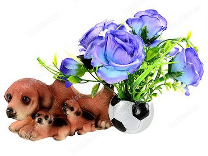 Статуетка керамічна Собаки з квітами