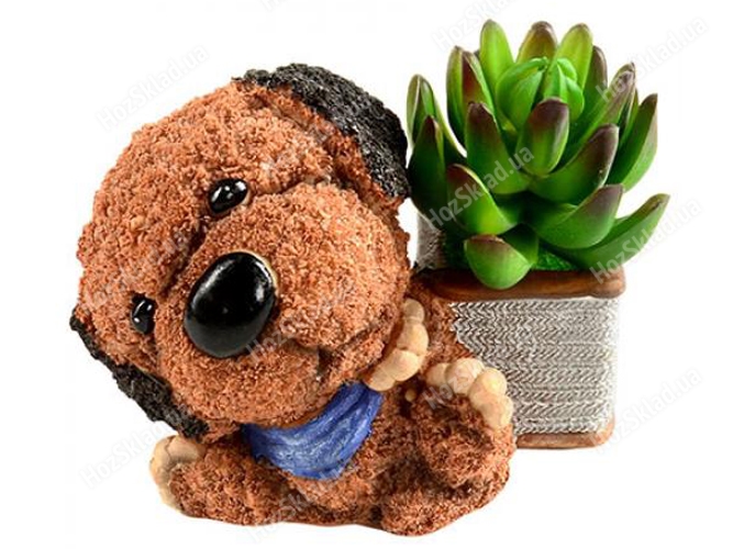 Статуетка керамічна Собака з квітами