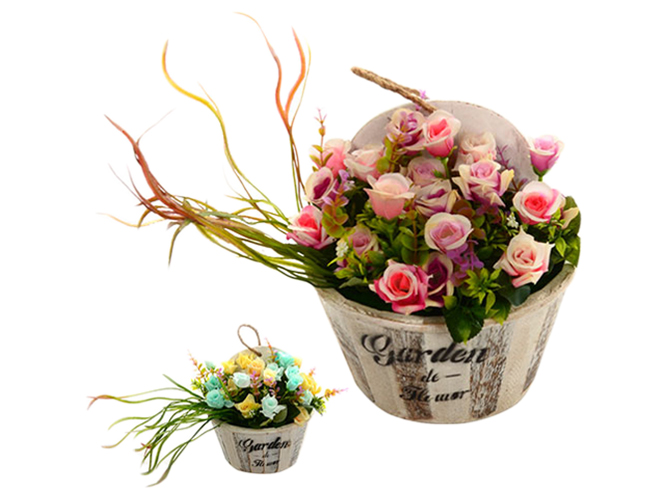 Штучні квіти в горщику "Garden flowers" 25x17x25см