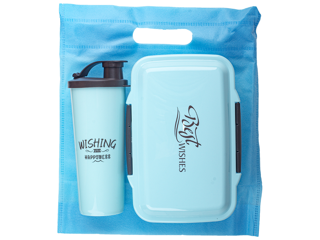 Набор для ланча детский "Best wishes" (бокс 700мл, поилка 470мл, ложка-вилка, разделитель)