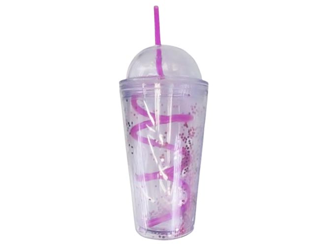 Стакан с крышкой и трубочкой