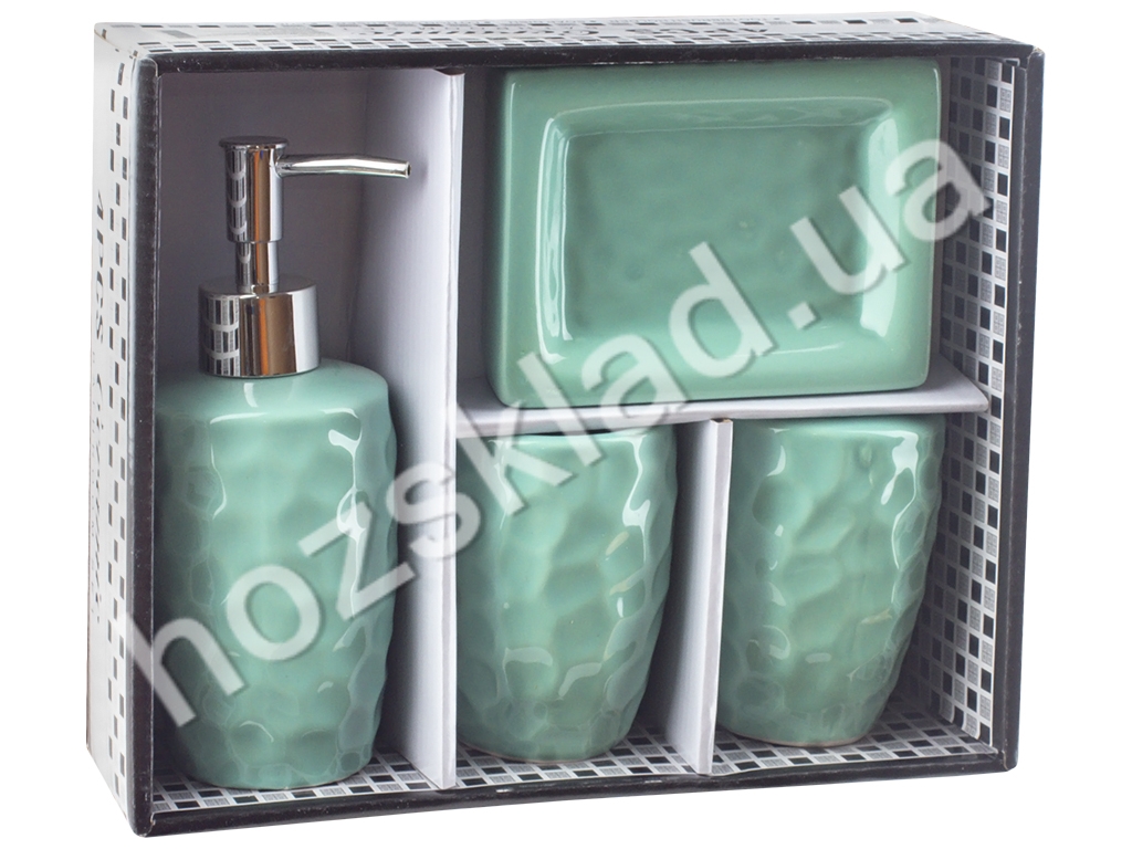 Купить Набор аксессуаров для ванной комнаты керамический (цена за набор 4 предмета) - фото 9