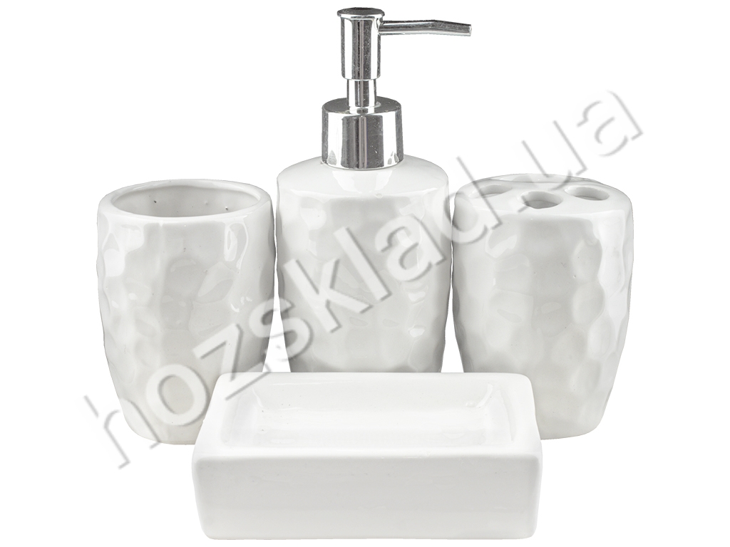 Купить Набор аксессуаров для ванной комнаты керамический (цена за набор 4 предмета) - фото 7