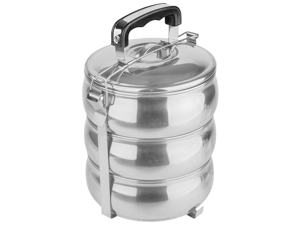 Контейнер пищевой, нержавеющая сталь D16см 18х16х24,2см 1л (цена за набор 3шт)