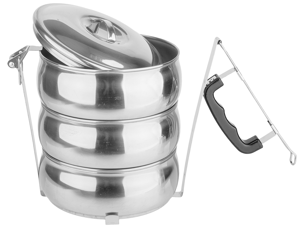 Контейнер пищевой, нержавеющая сталь D16см 18х16х24,2см 1л (цена за набор 3шт)