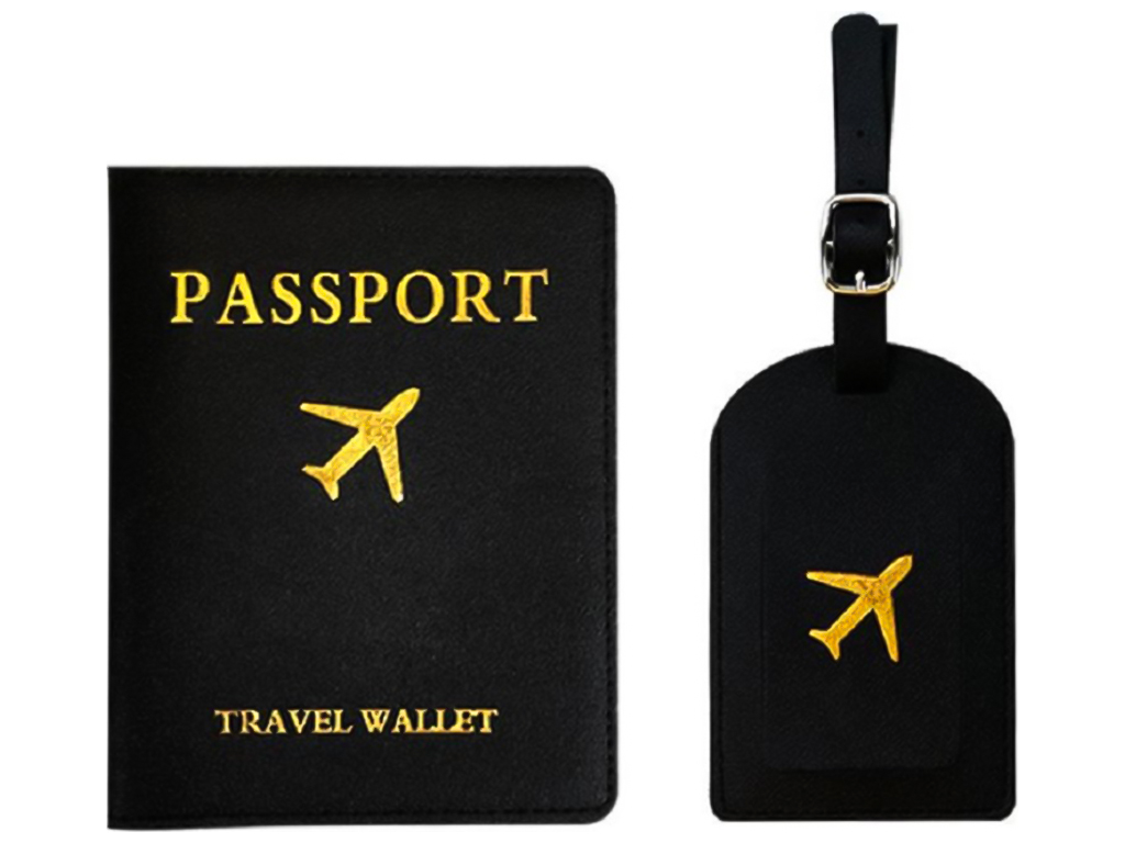 Обложка на паспорт с багажной биркой, 14,5х11см (цена за набор 2 предмета)