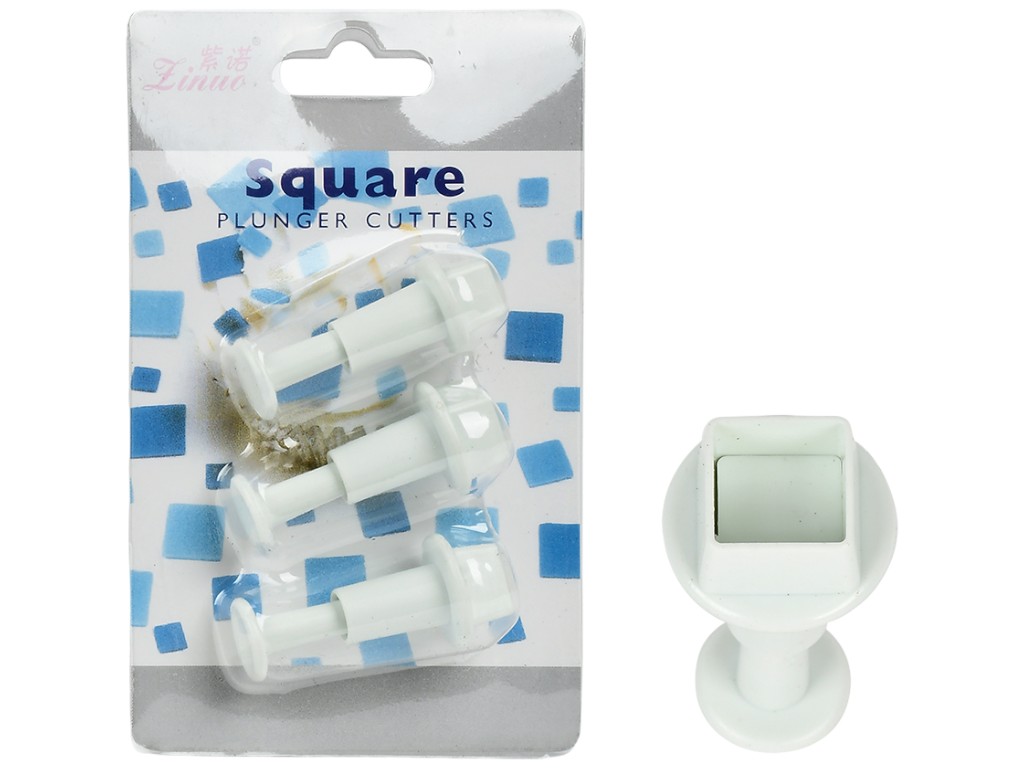 Плунжер кондитерский для печенья, мастики Square, 14x9см (цена за набор 3 предмета)