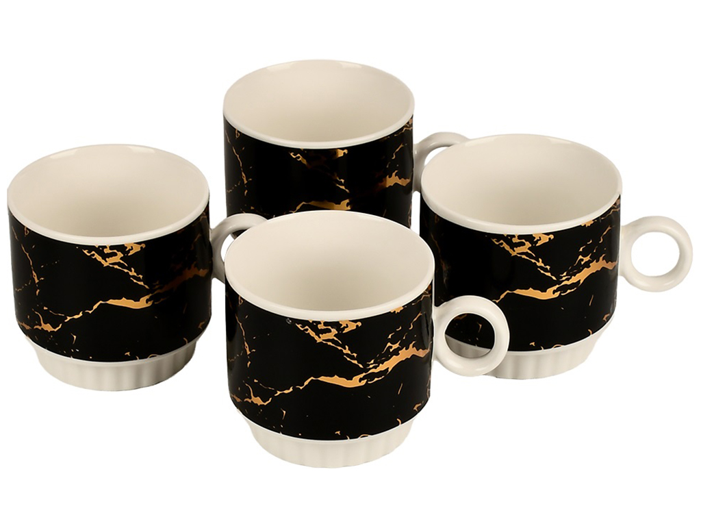Чашки на подставке Marble, 250мл (цена за набор 5 предметов)