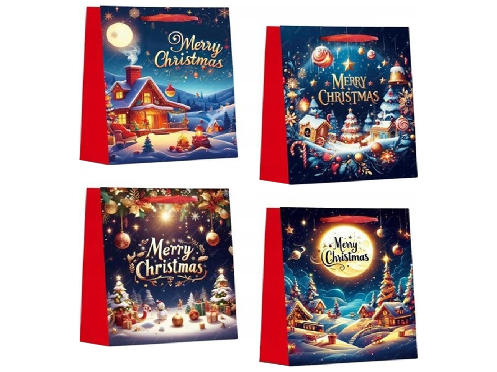 Пакет новорічний паперовий S Christmas evening 3D, 18х23х10см