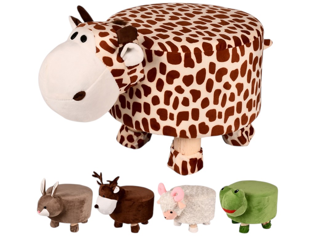 Пуф Zоо, фланель, дерево, 28×23см, 5 дизайнів (ціна за 1шт)