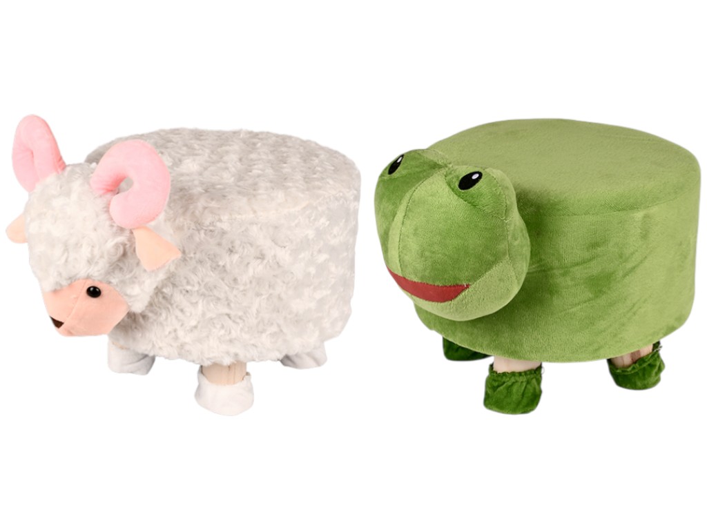 Пуф Zоо, фланель, дерево, 28×23см, 5 дизайнів (ціна за 1шт)