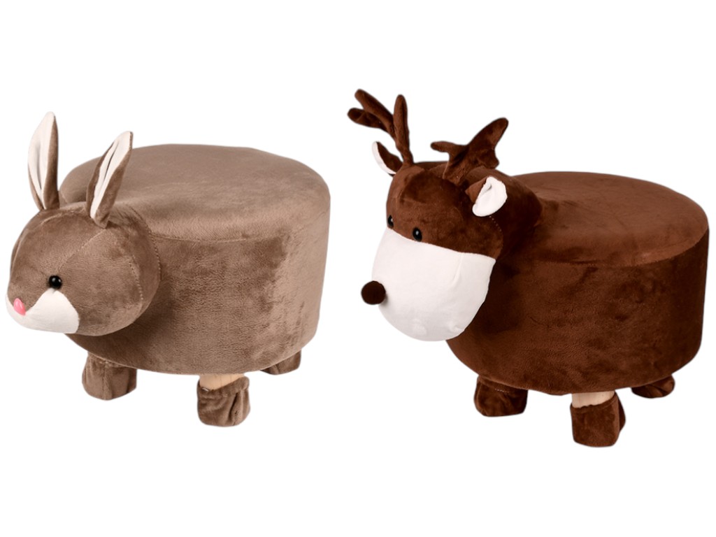 Пуф Zоо, фланель, дерево, 28×23см, 5 дизайнів (ціна за 1шт)