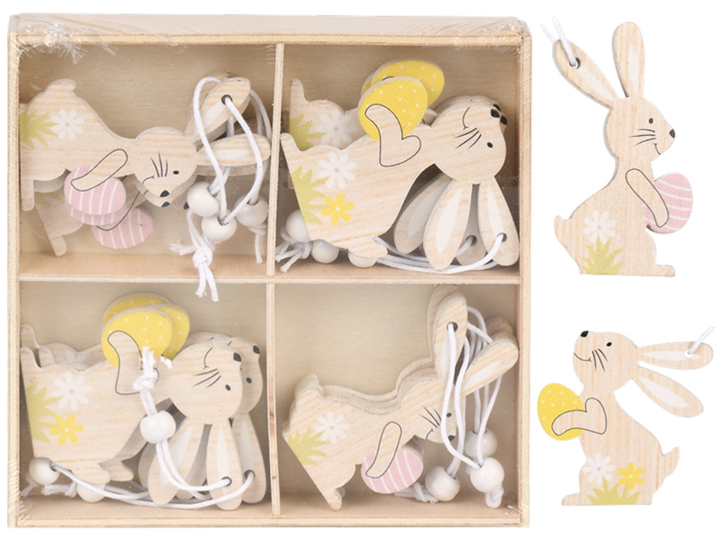 Фігурка-підвіска великодня Easter Bunny, набір 12 шт (ціна за упаковку)