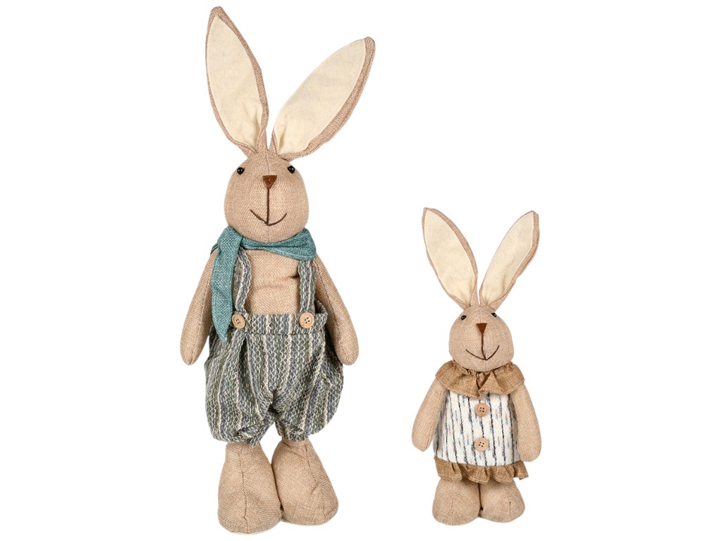 Фігура великодня Easter Bunny, поліестер, синтепон, метал, 60см, 2 дизайни (ціна за 1шт)