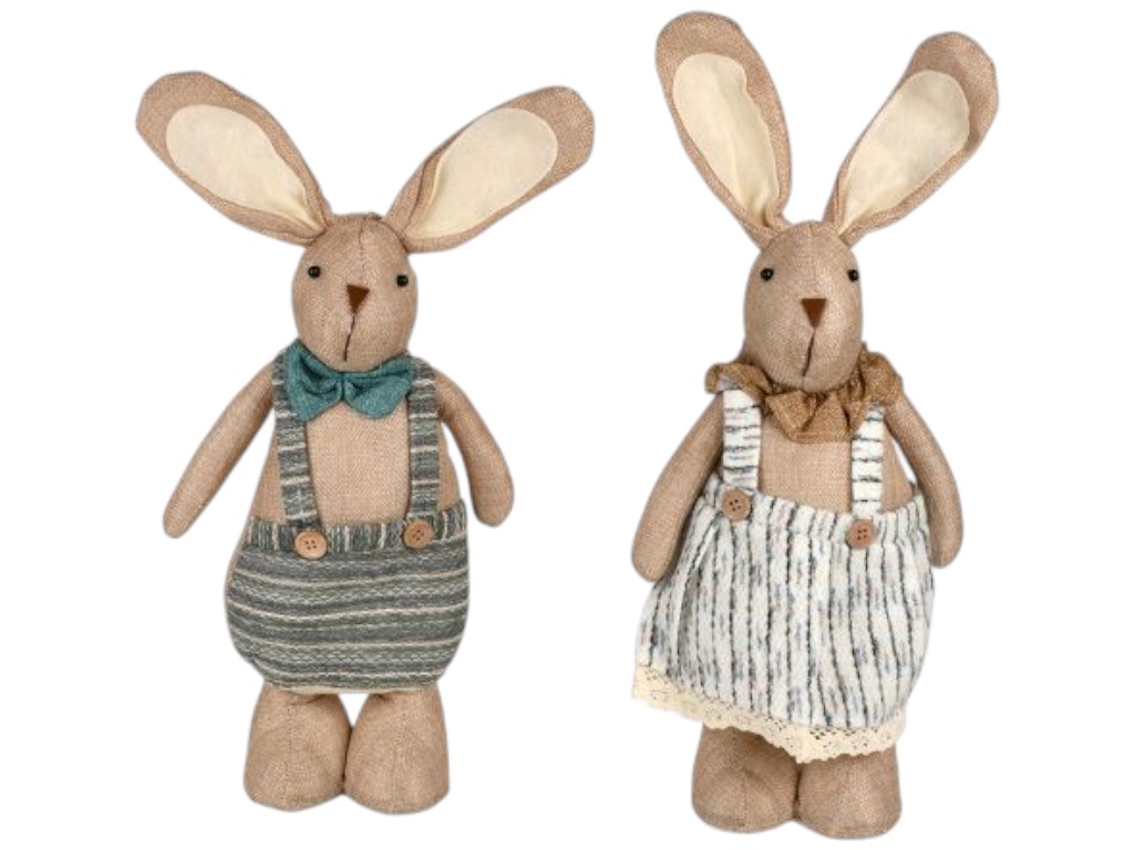 Фігура великодня Easter Bunny, поліестер, синтепон, метал, 45см, 2 дизайни (ціна за 1шт)