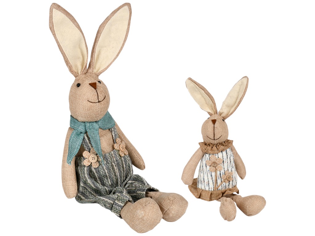Фигура пасхальная Easter Bunny, полиэстер, синтепон, металл, 50см, 2 дизайна (цена за 1шт)