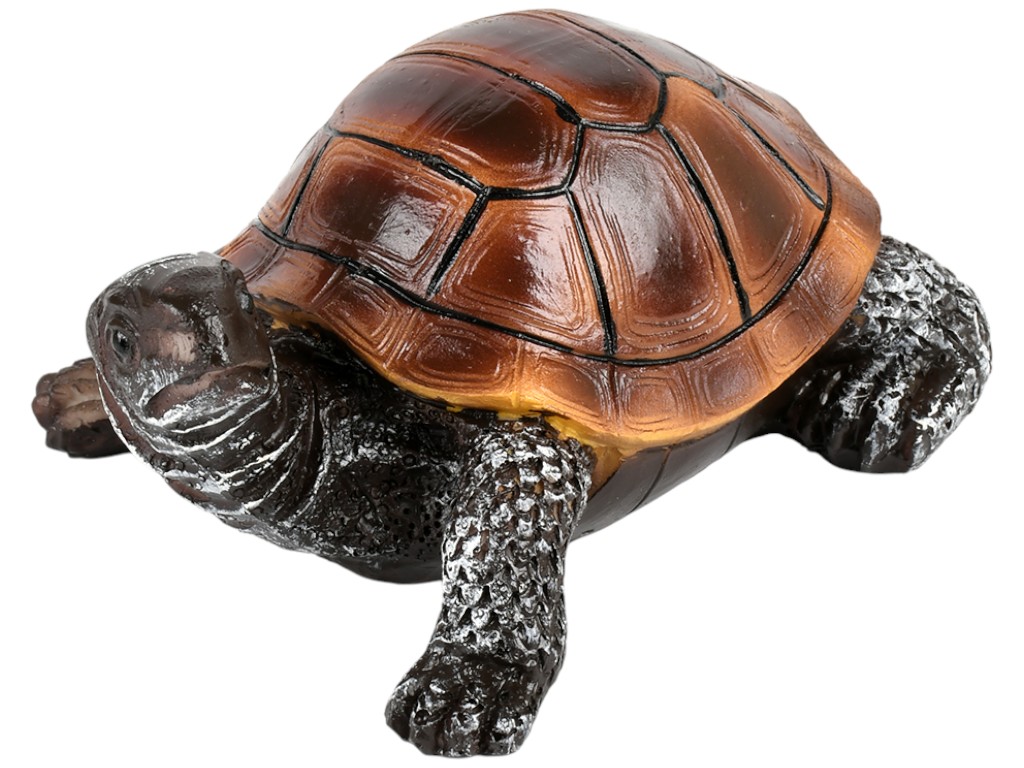 Фігурка для квіткового горщика Turtle, полірезина, 12см, колір коричнево-зелений