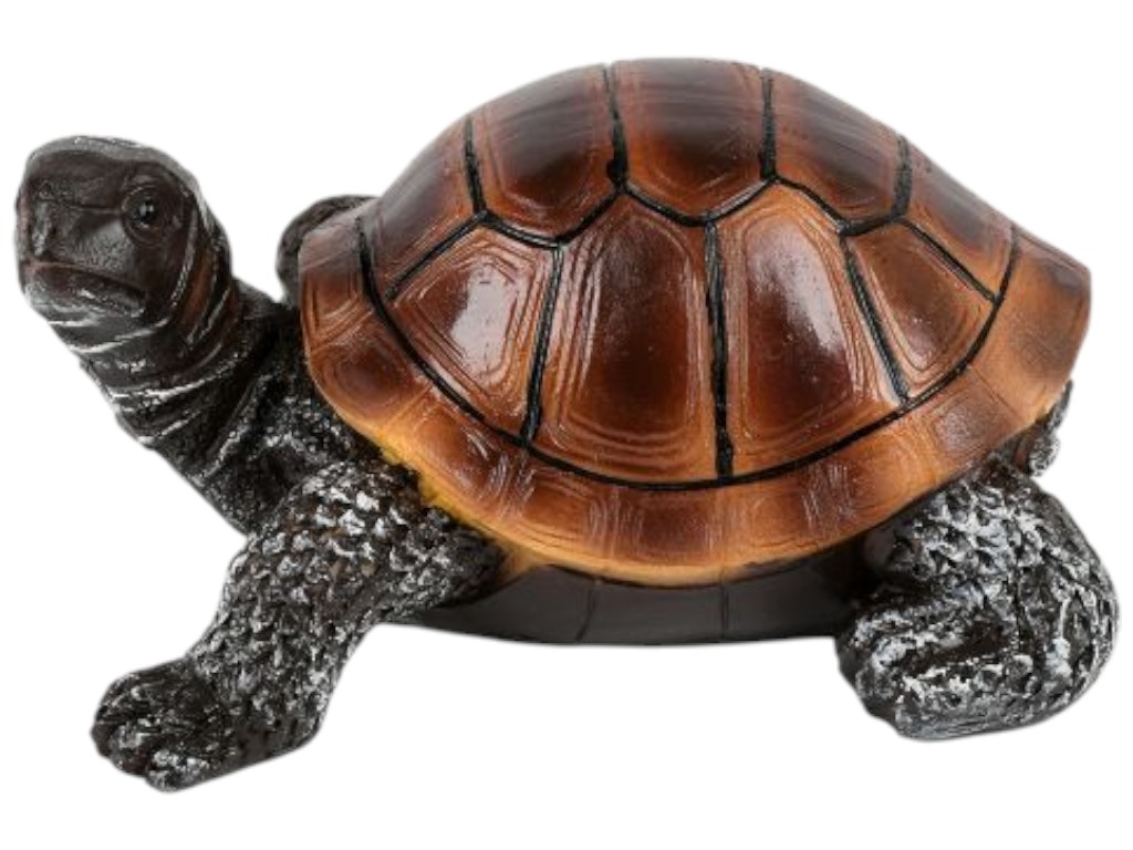 Фігурка для квіткового горщика Turtle, полірезина, 12см, колір коричнево-зелений
