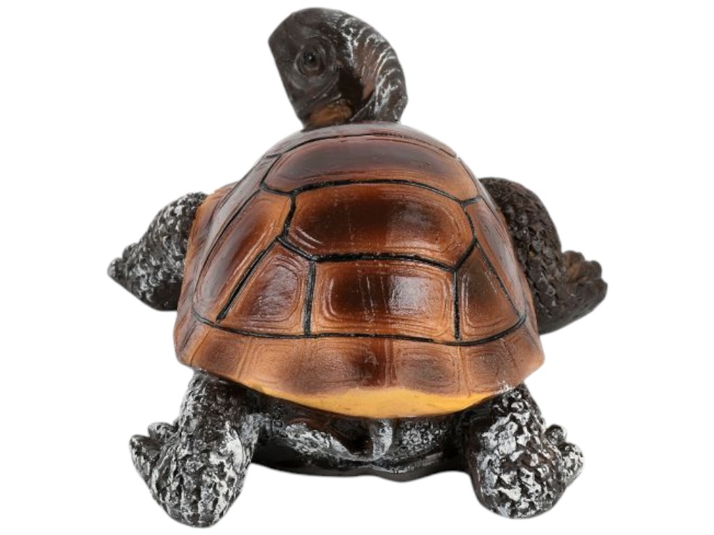 Фігурка для квіткового горщика Turtle, полірезина, 12см, колір коричнево-зелений