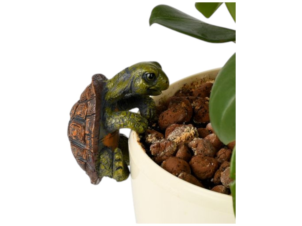 Фигурка для цветочного горшка Turtle, полирезина, 7см, цвет зелёно-коричневый