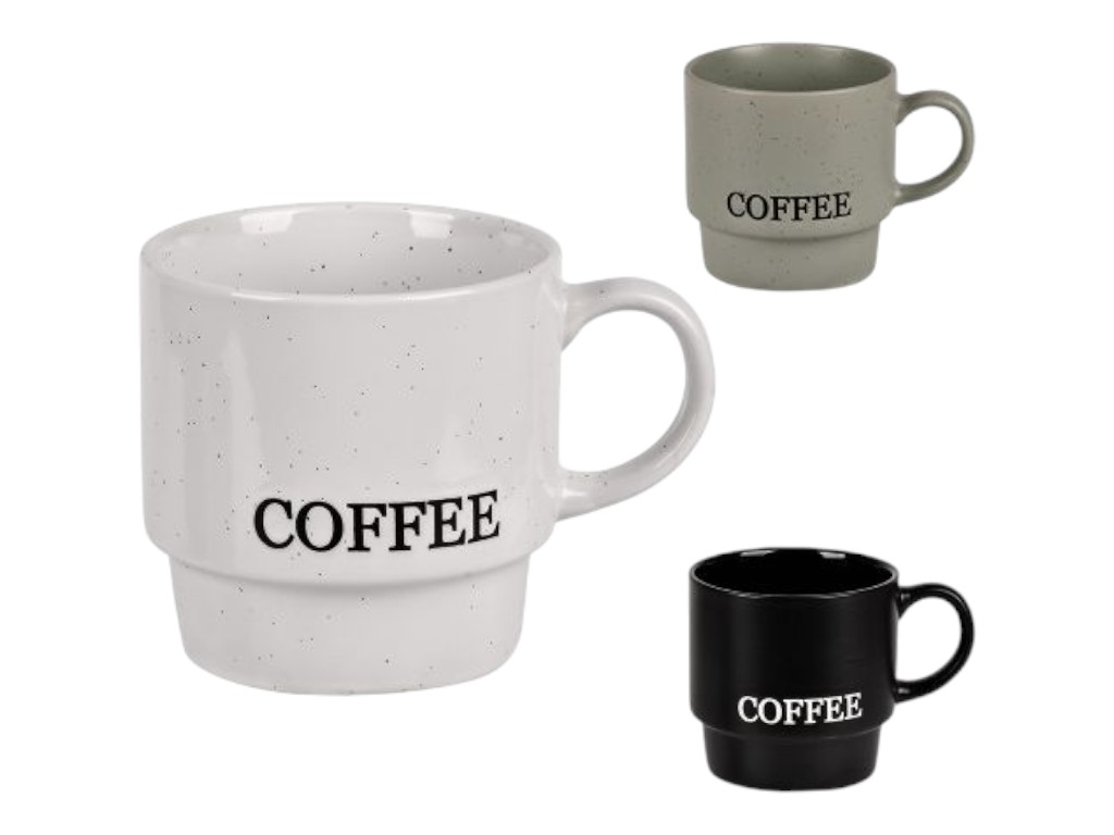 Чашка порцелянова Coffee, 360 мл, декор кави, колір білий