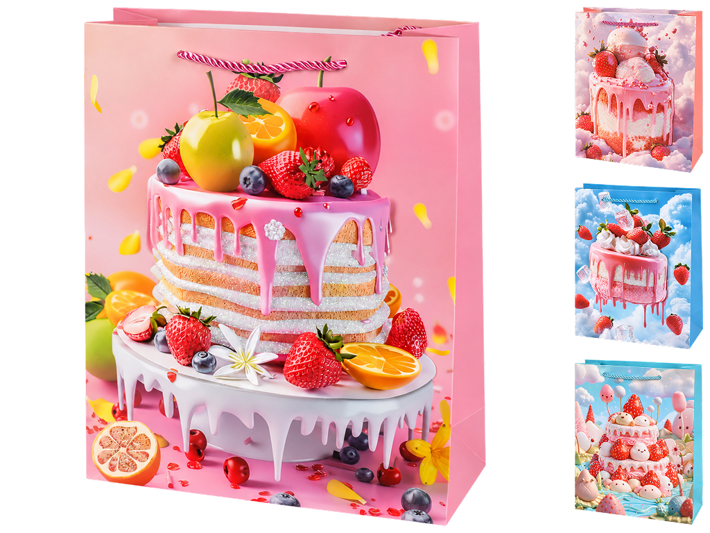 Пакет подарочный бумажный Sweets, размер M, 26×32×10 см, 4 дизайна (цена за 1шт) Пакет подарочный бумажный Sweets, размер M, 26×32×10 см, 4 дизайна (цена за 1шт)