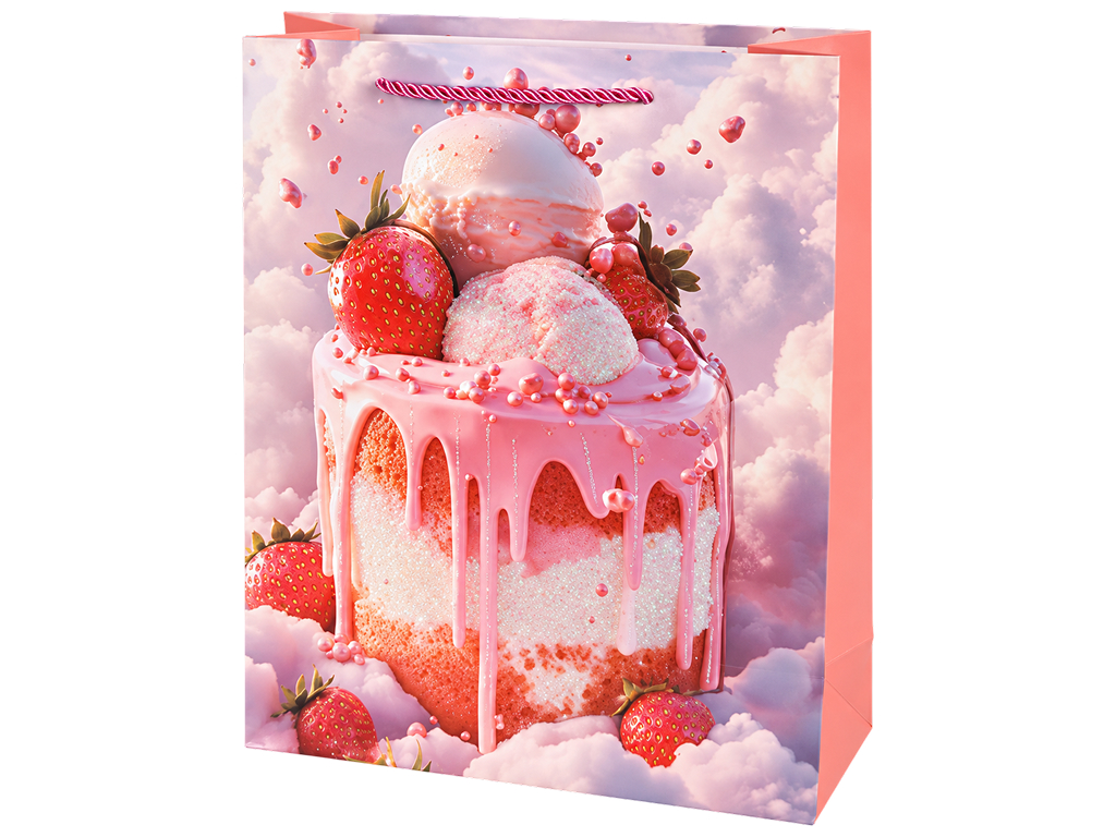 Пакет подарунковий паперовий Sweets, розмір S, 18×23×9 см, 4 дизайни (ціна за 1шт)