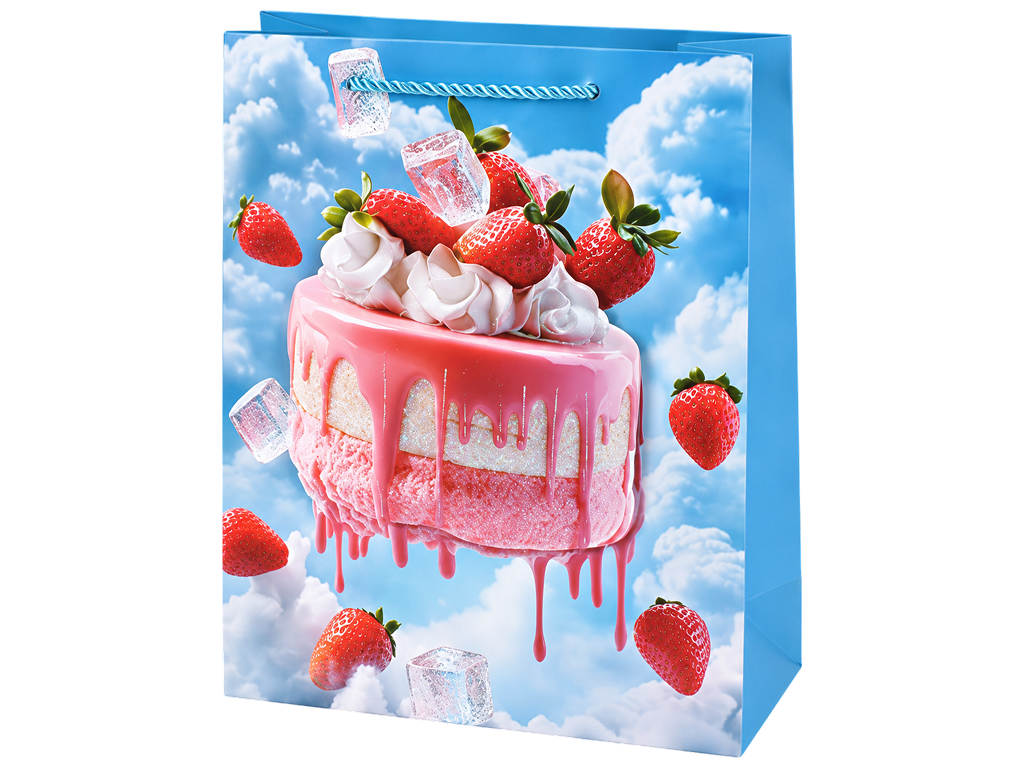 Пакет подарунковий паперовий Sweets, розмір S, 18×23×9 см, 4 дизайни (ціна за 1шт)