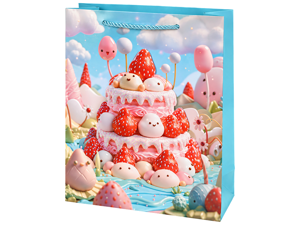Пакет подарунковий паперовий Sweets, розмір S, 18×23×9 см, 4 дизайни (ціна за 1шт)
