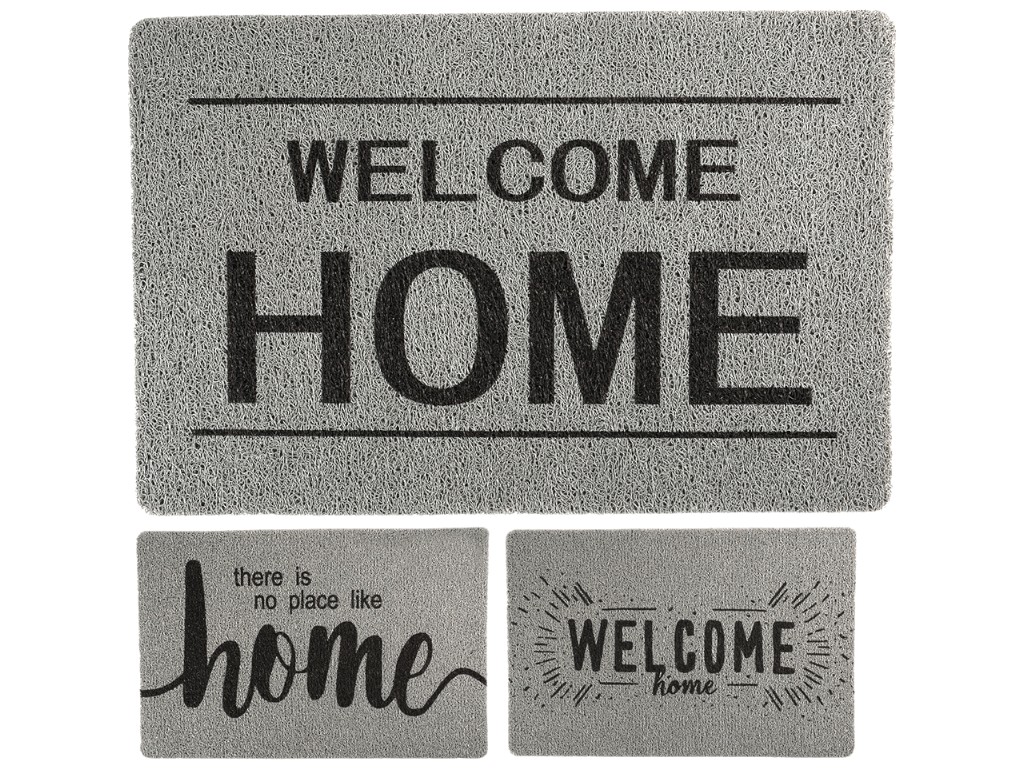 Килимок придверний Home, гума, 45×75см, колір сірий