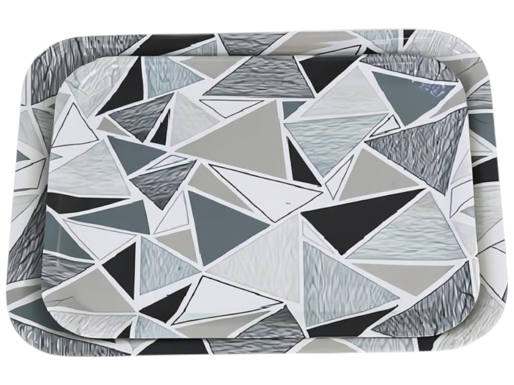 Поднос меламиновый, прямоугольный, 33×25см, дизайн геометрический