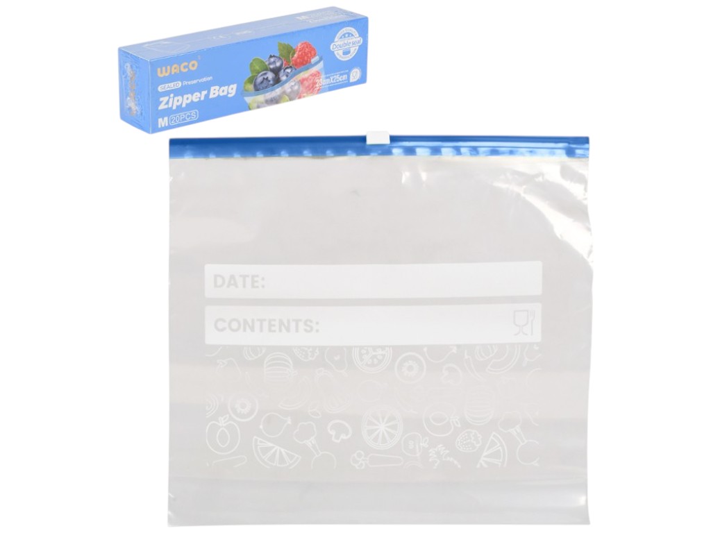 Пакет-слайдер для зберігання продуктів Zip-Lock, поліетилен, 23×25см, 20шт/уп