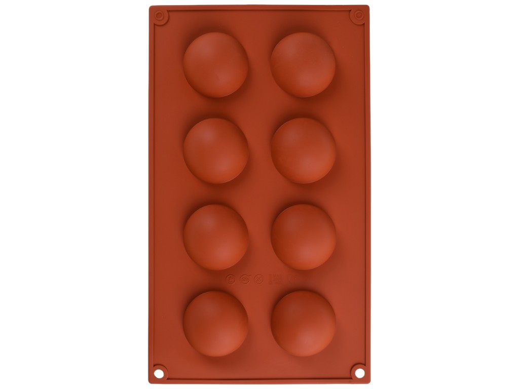 Форма для муссов и желе Полусфера, 8 ячеек, силикон, 29×17,5см, цвет коричневый