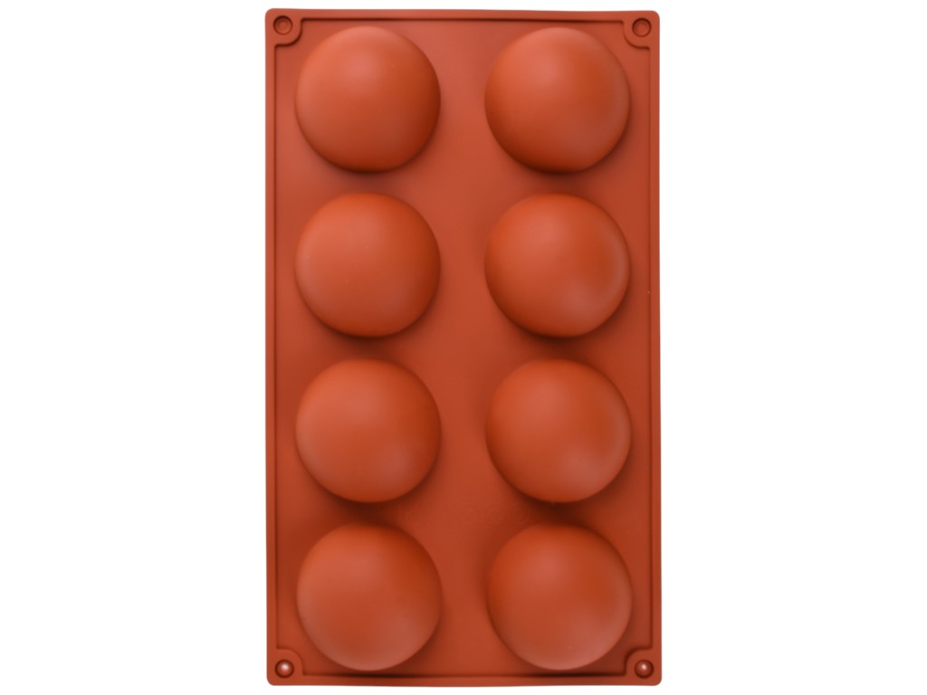 Форма для муссов и желе Полусфера, 8 ячеек, силикон, 27×16см, цвет коричневый