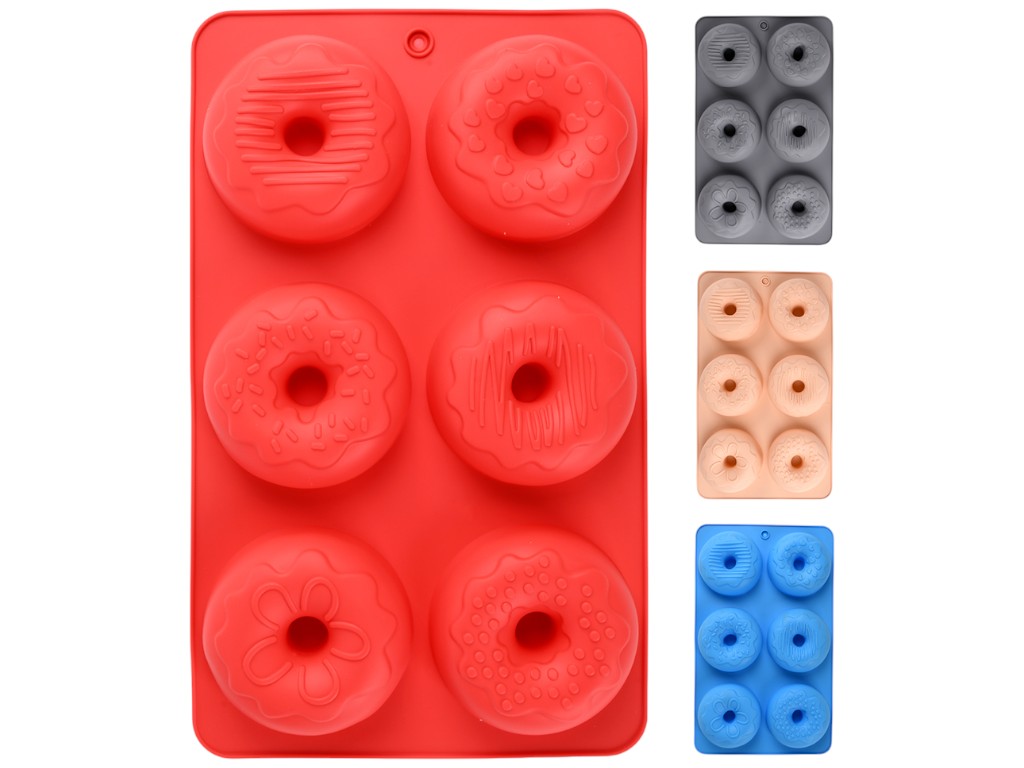 Форма для выпечки Donuts, 6 ячеек, силикон, 27,5×16,5см (цена за 1шт)